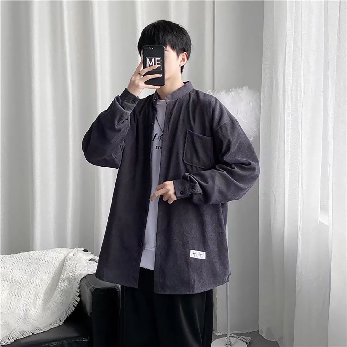 Men Oversized Insulator Longline Tailored Jacket