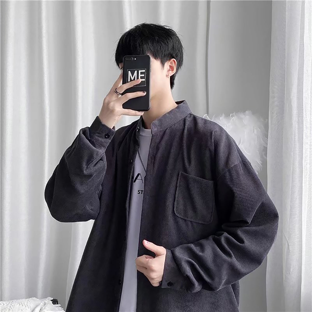 Men Oversized Insulator Longline Tailored Jacket