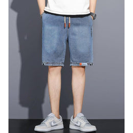 Men Solid Mid-Rise Denim Shorts