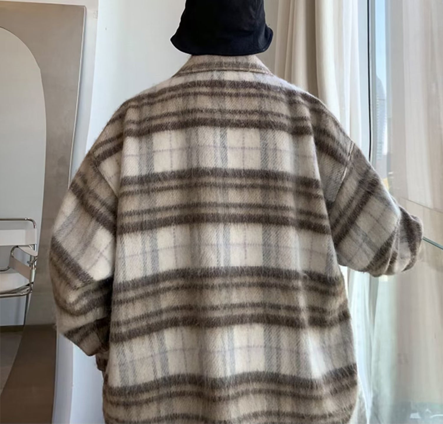 Men Spread Collar Checked Casual Tailored Jacket