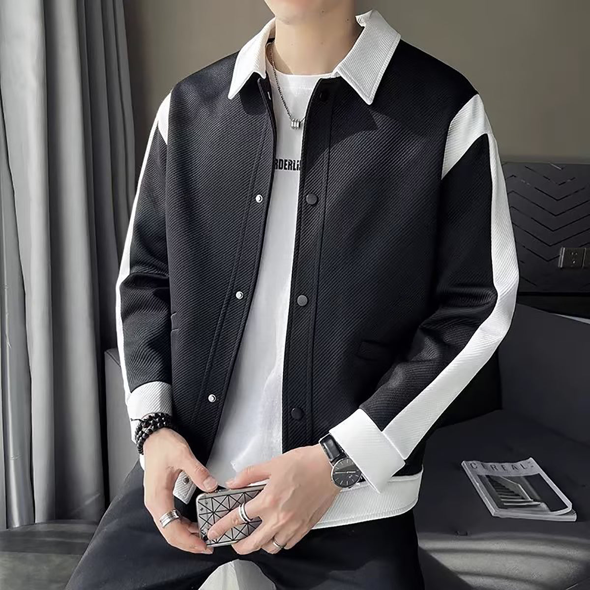 Men Colourblocked Casual Tailored Jacket