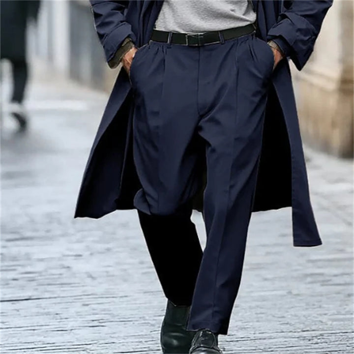 Men Easy Wash Mid-Rise Formal Trousers