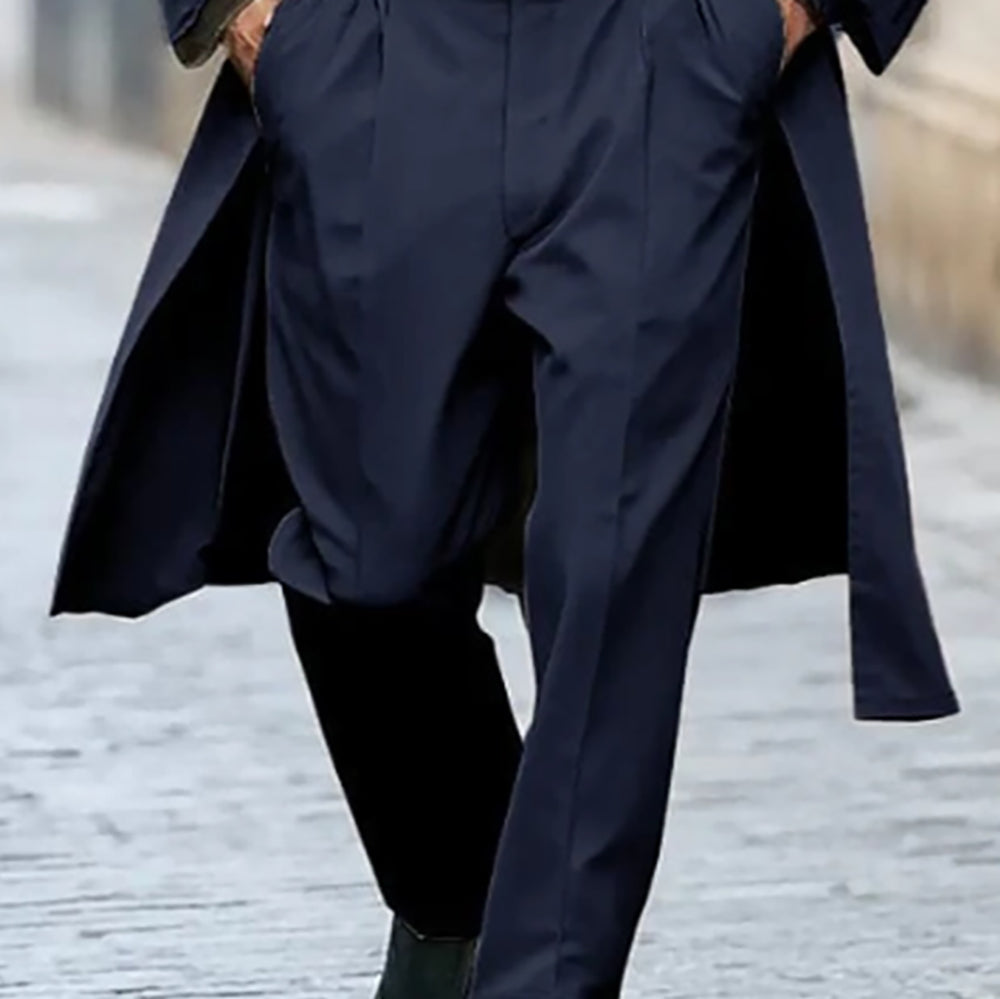 Men Easy Wash Mid-Rise Formal Trousers
