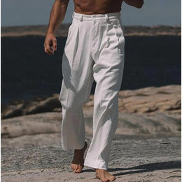 Men Straight Fit Cotton Trousers