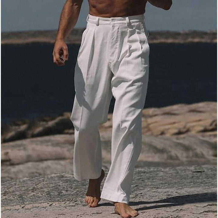 Men Straight Fit Cotton Trousers