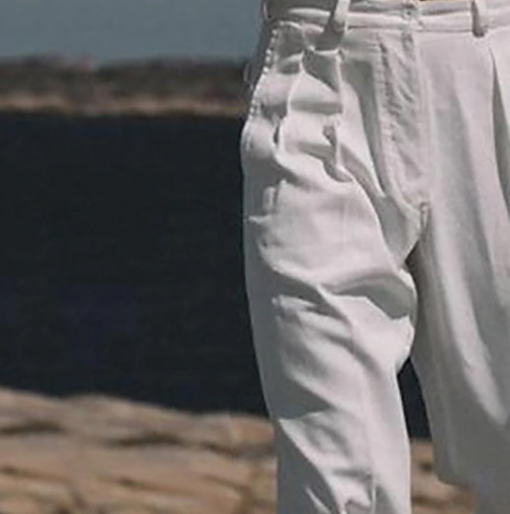 Men Straight Fit Cotton Trousers