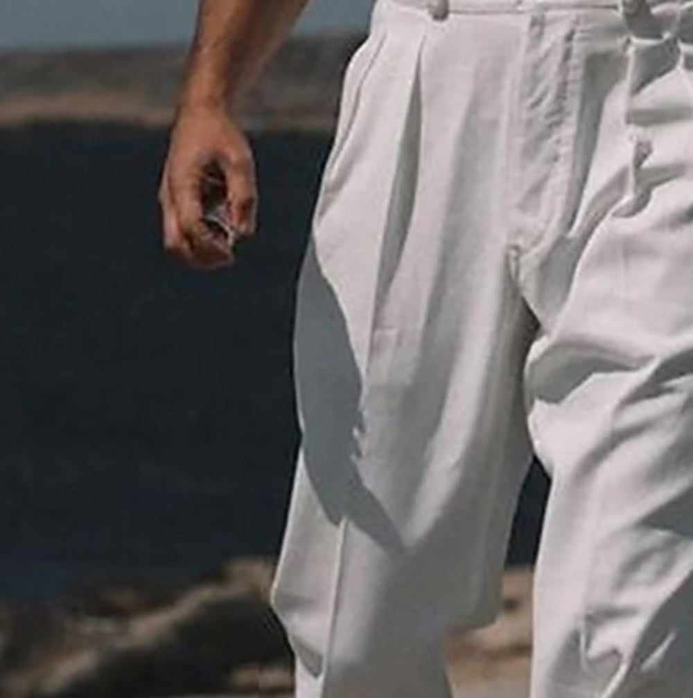 Men Straight Fit Cotton Trousers