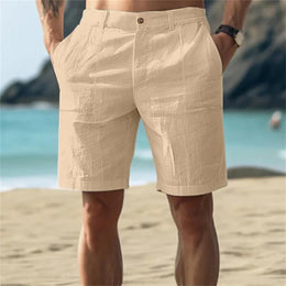Men High-Rise Regular Fit Linen Shorts