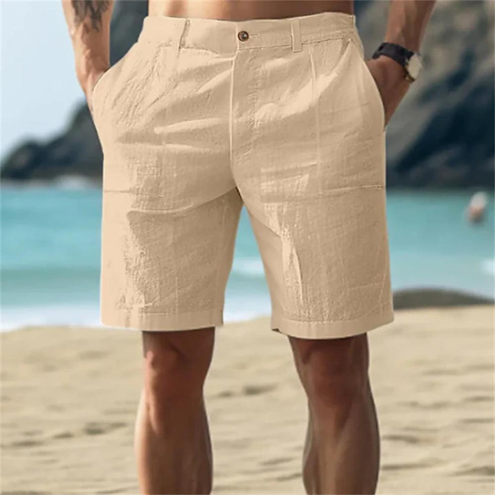 Men High-Rise Regular Fit Linen Shorts