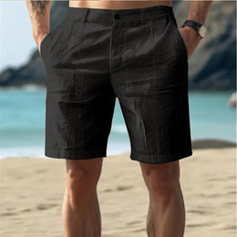Men High-Rise Linen Shorts