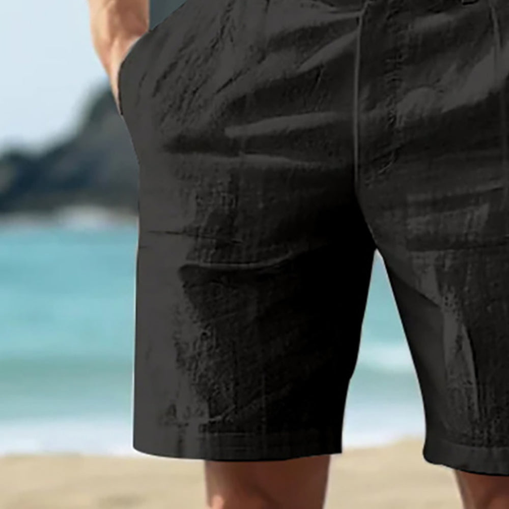 Men High-Rise Linen Shorts