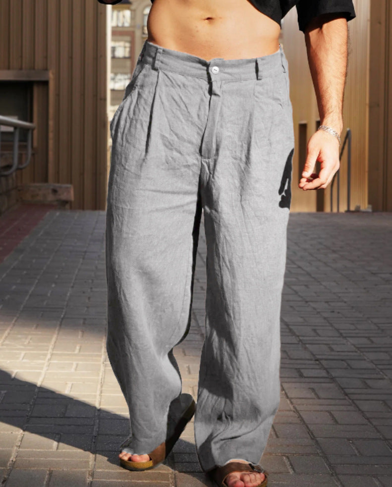 Men Easy Wash Low-Rise Regular Trousers