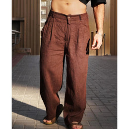 Solid Mid-Rise Regular Trousers