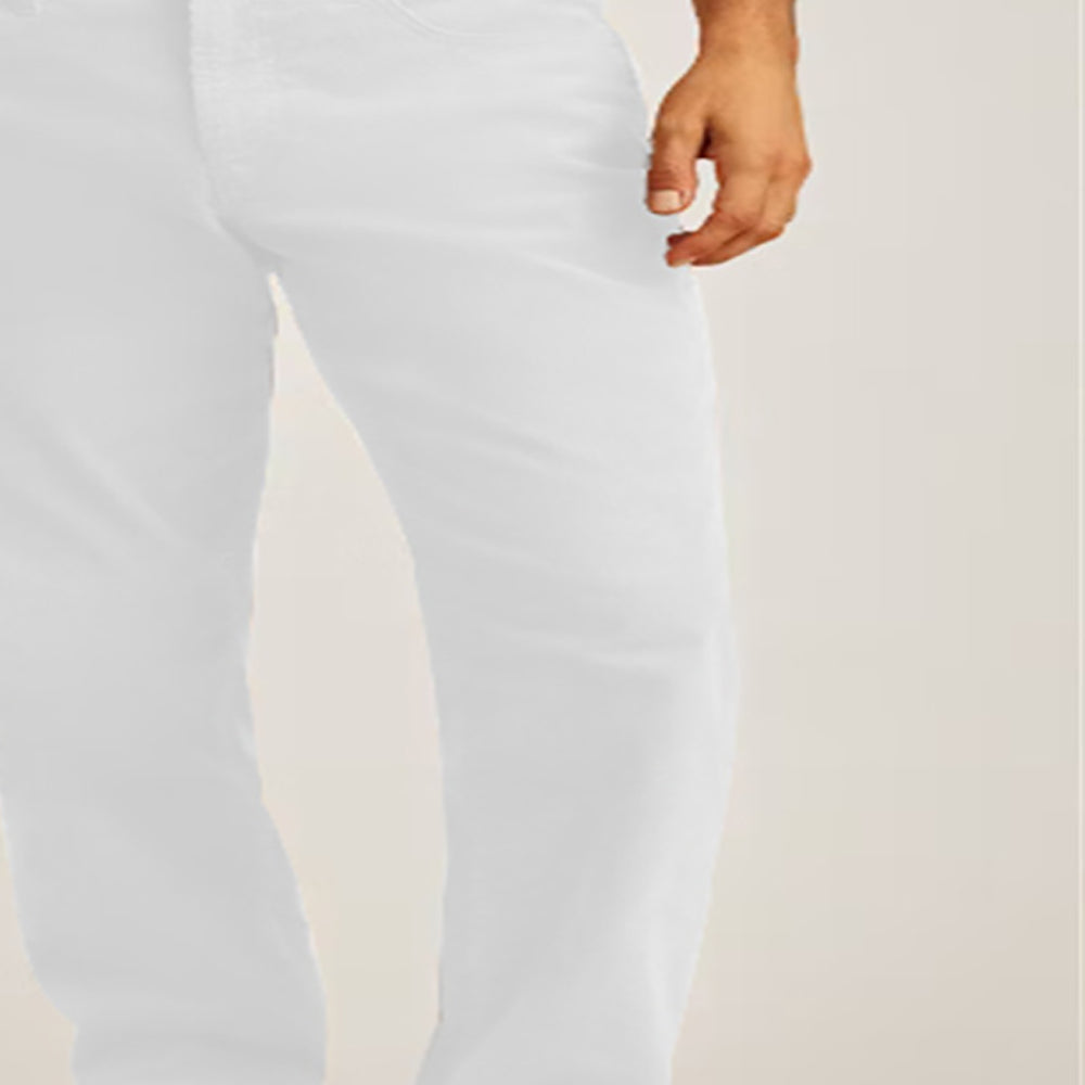 Men Easy Wash Mid Rise Solid Formal Trousers