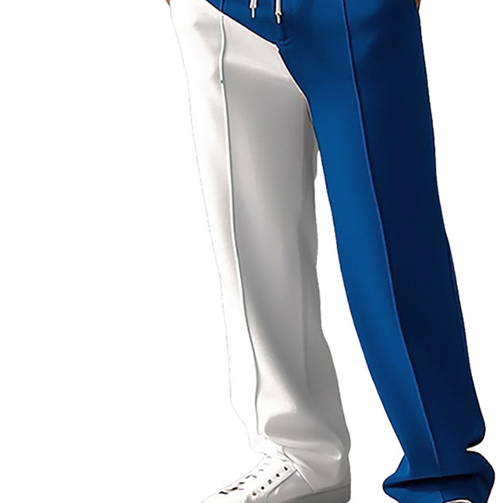 Men Colourblocked Mid-Rise Easy Wash Trousers