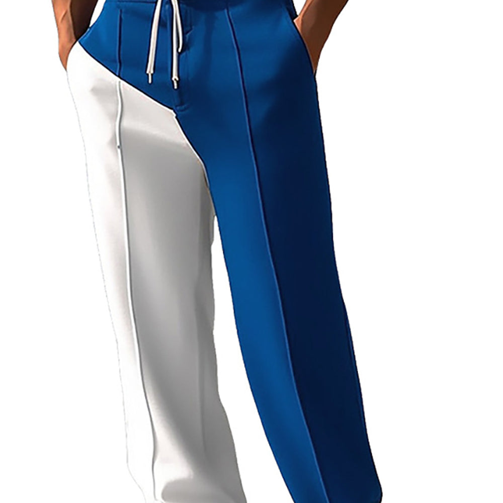 Men Colourblocked Mid-Rise Easy Wash Trousers