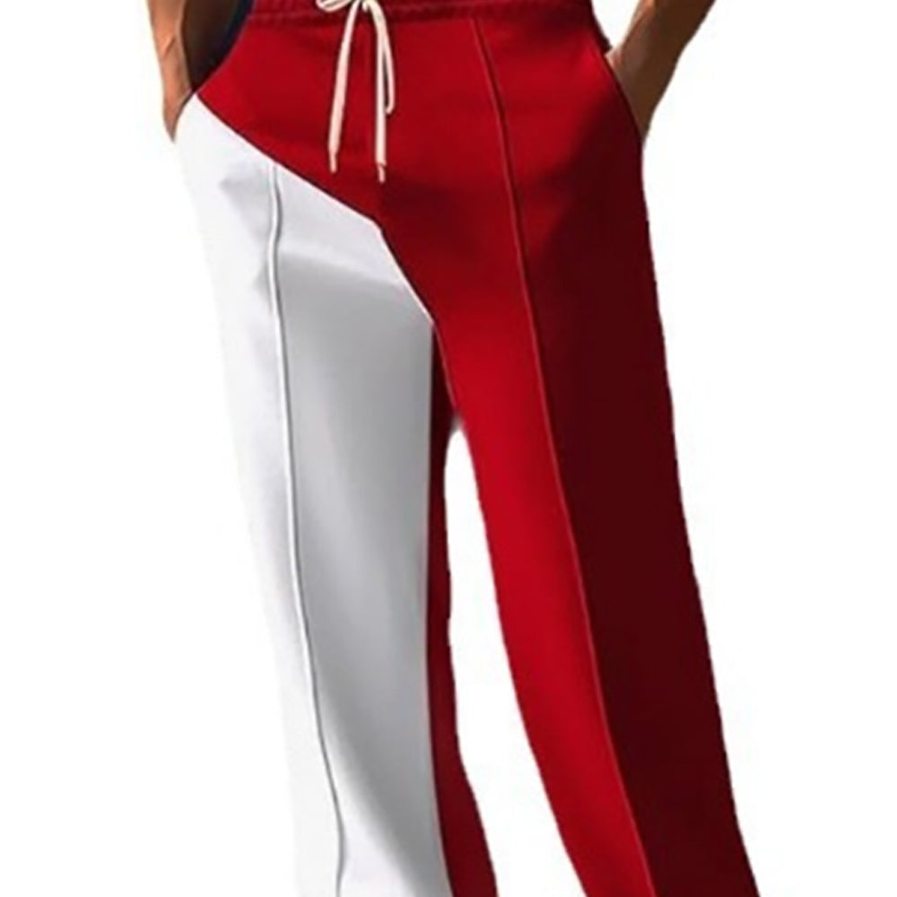 Men Mid-Rise Colourblocked Trousers