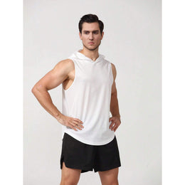 Men Hooded Raw Edge T-shirt