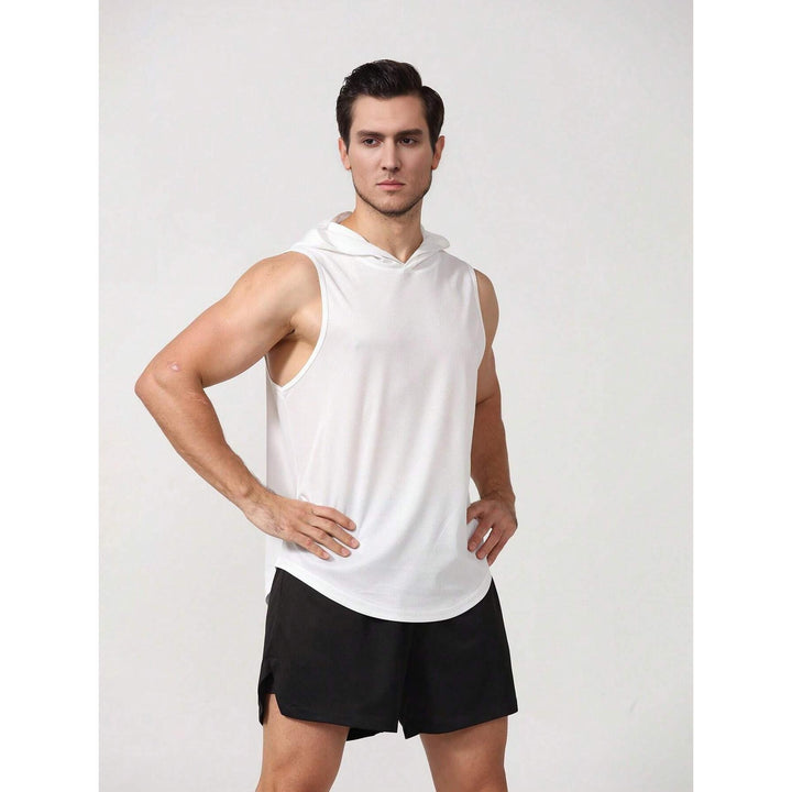 Men Hooded Raw Edge T-shirt