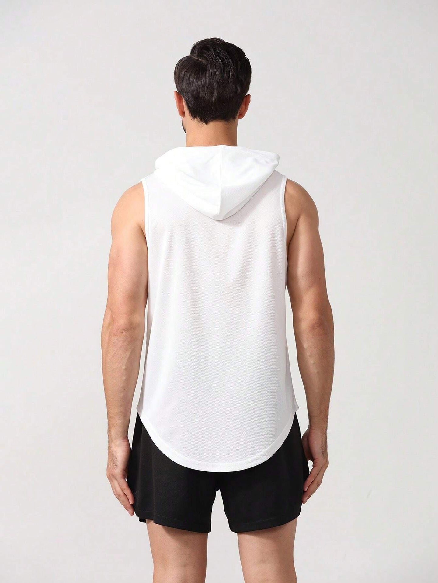 Men Hooded Raw Edge T-shirt