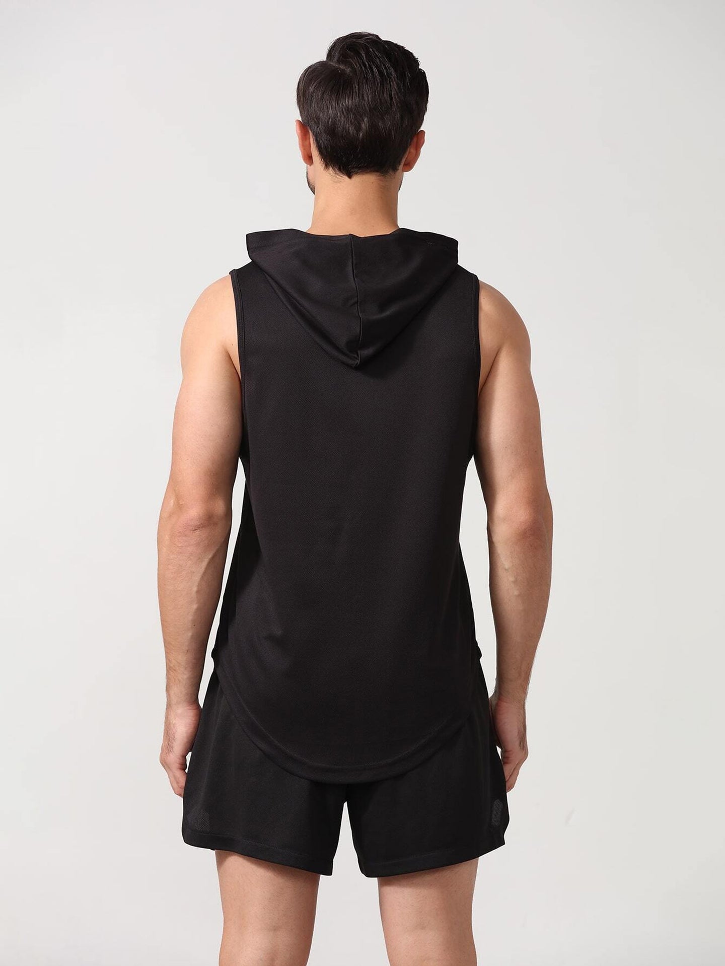 Men Hooded Raw Edge T-shirt
