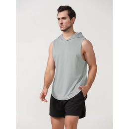 Men Hooded Raw Edge T-shirt