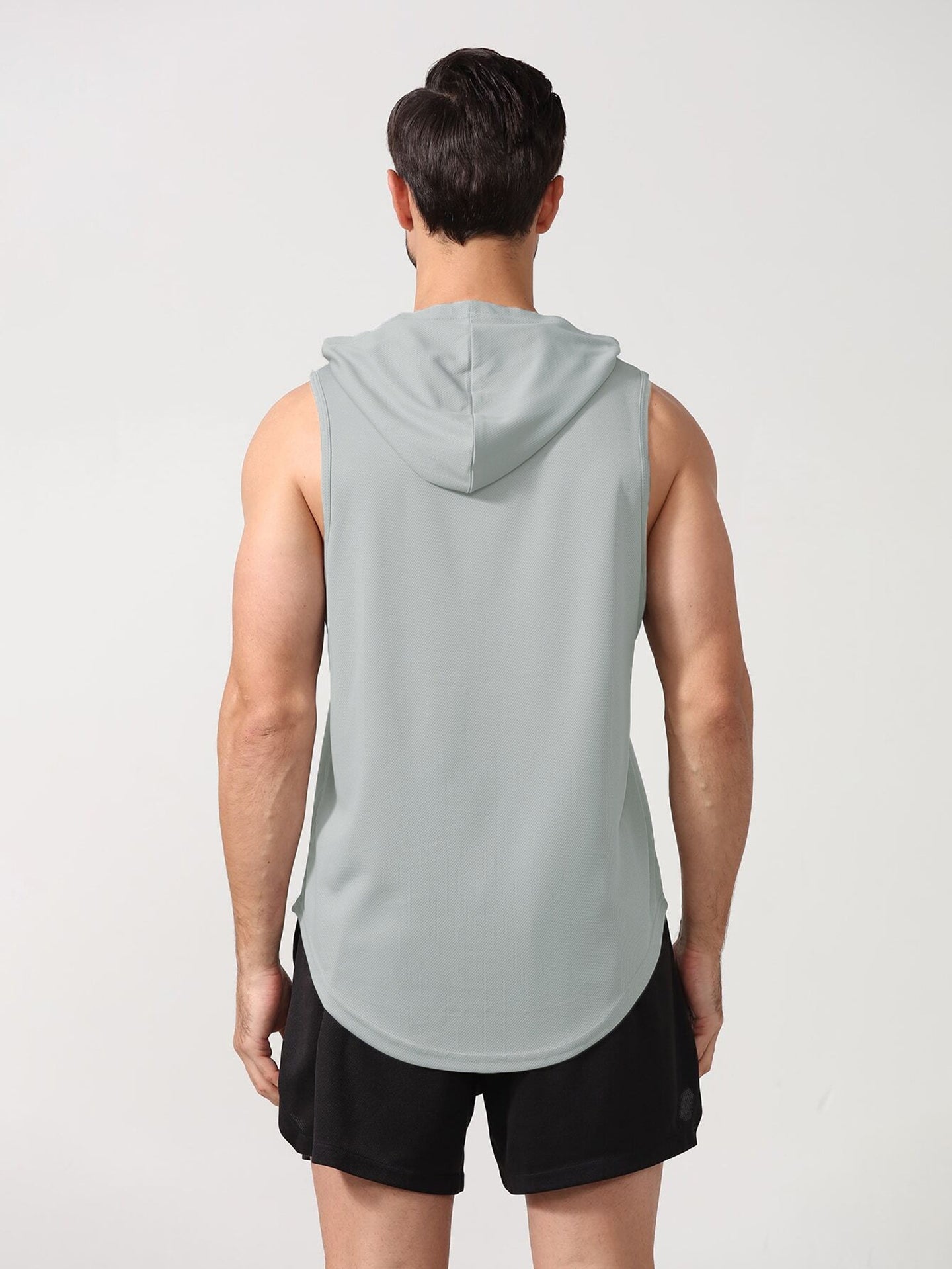 Men Hooded Raw Edge T-shirt