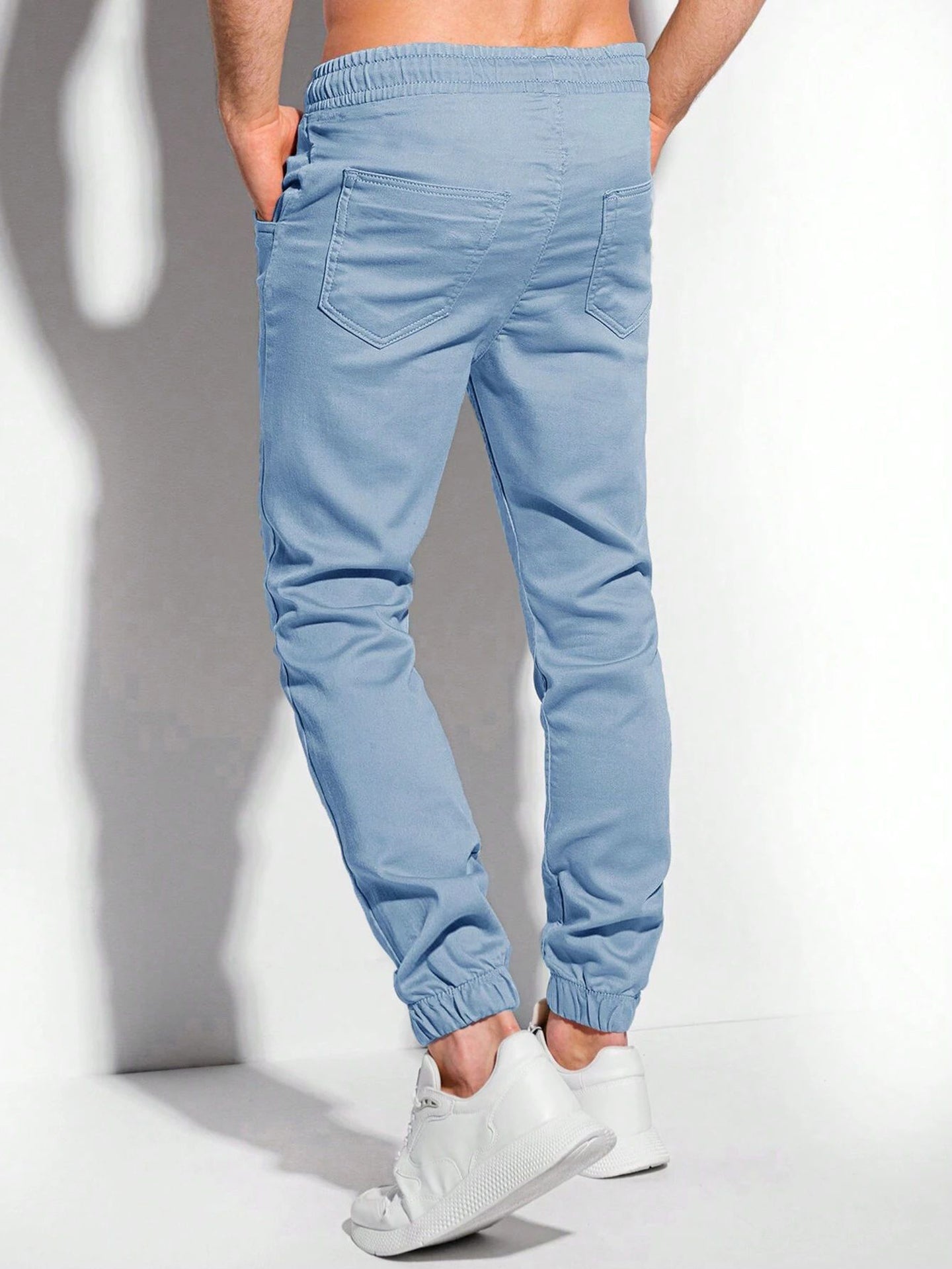 Men Solid Mid-Rise Chinos Trousers