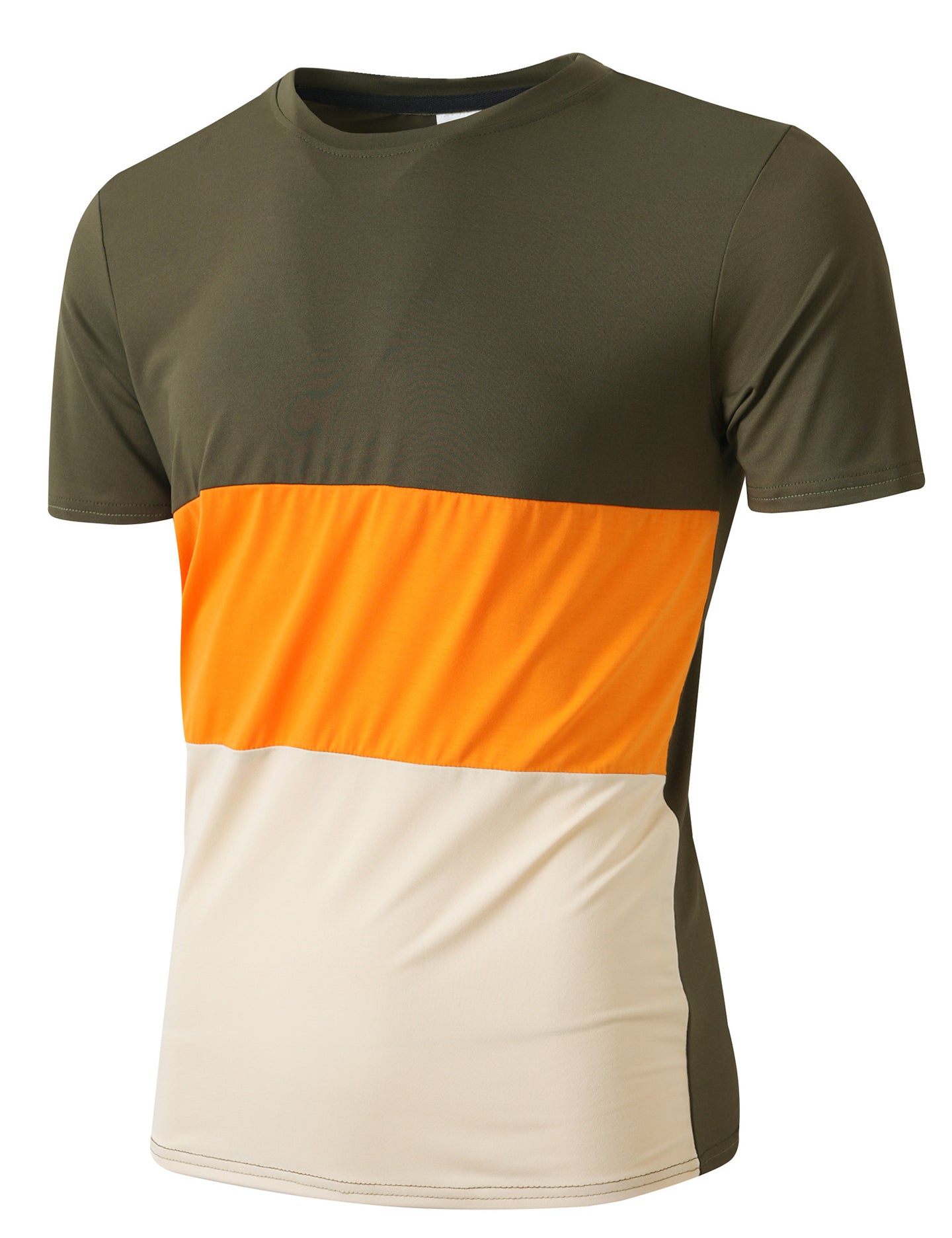 Men Colourblocked Round Neck T-shirt