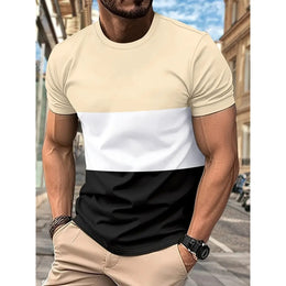 Men Colourblocked Round Neck T-shirt