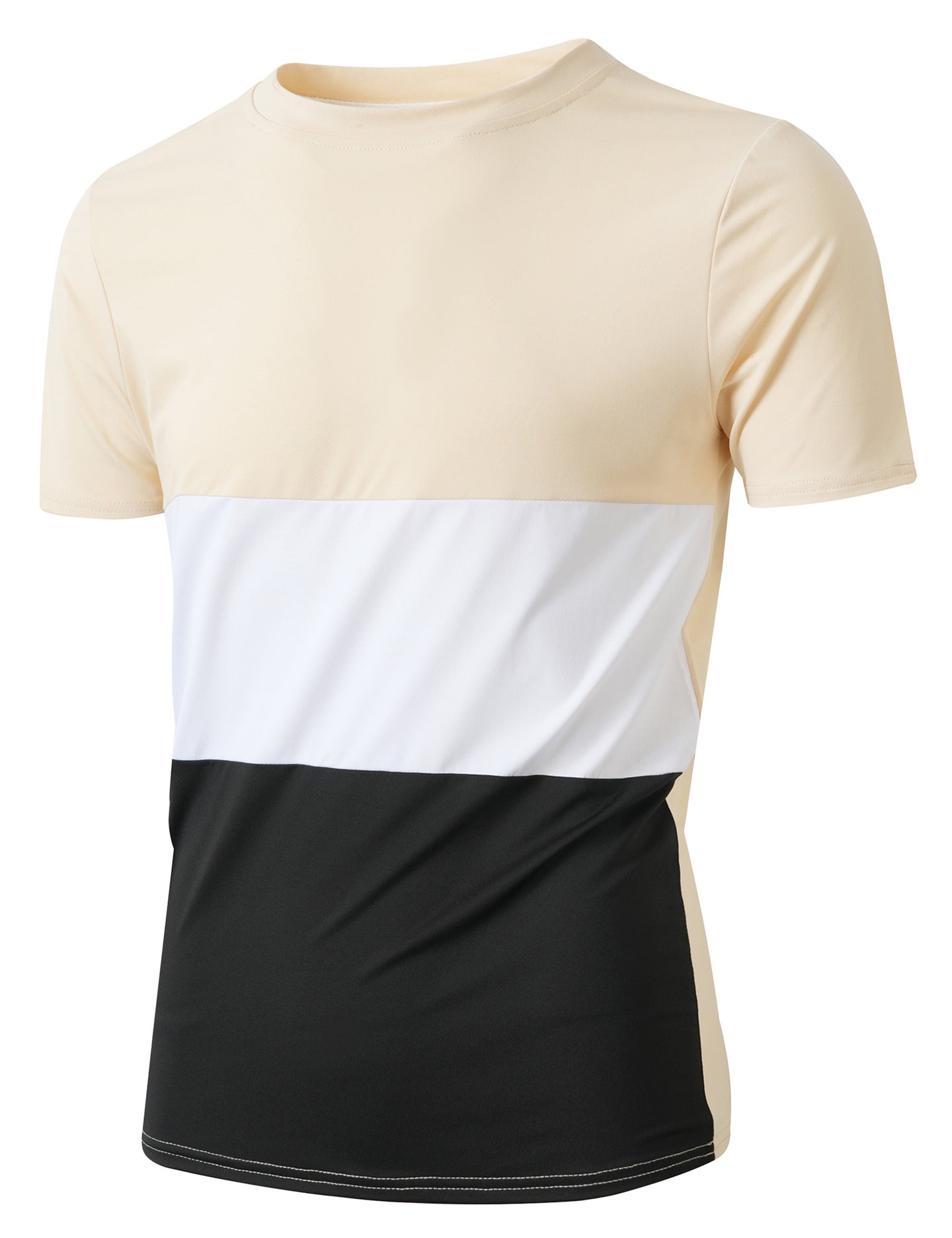Men Colourblocked Round Neck T-shirt