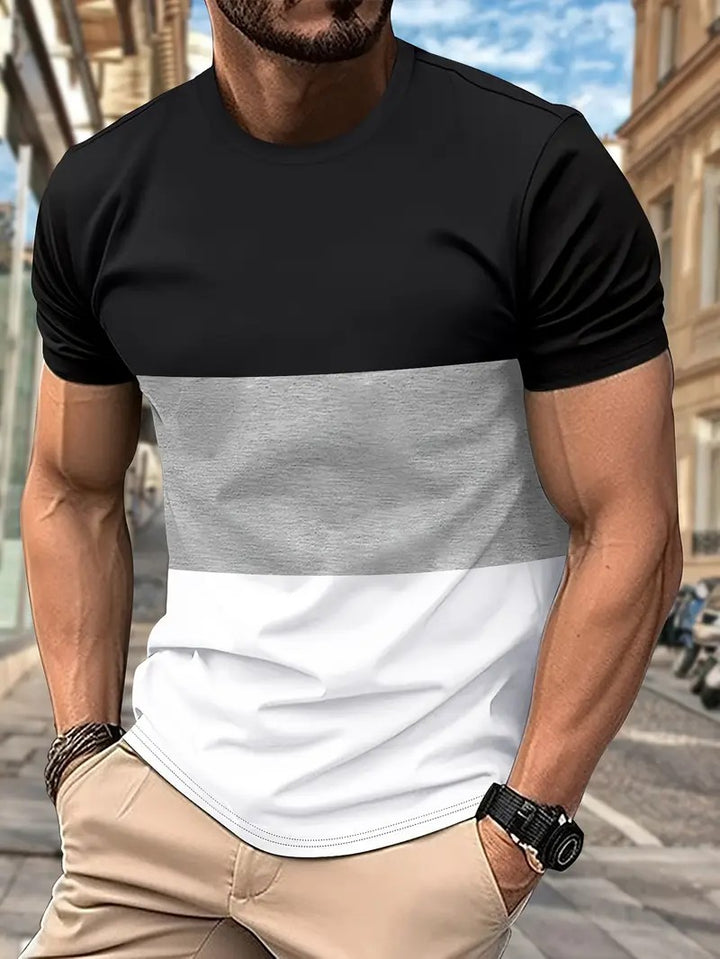 Men Colourblocked Round Neck T-shirt