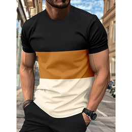 Men Colourblocked Round Neck T-shirt