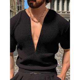 V-Neck Raw Edge Slim Fit T-shirt