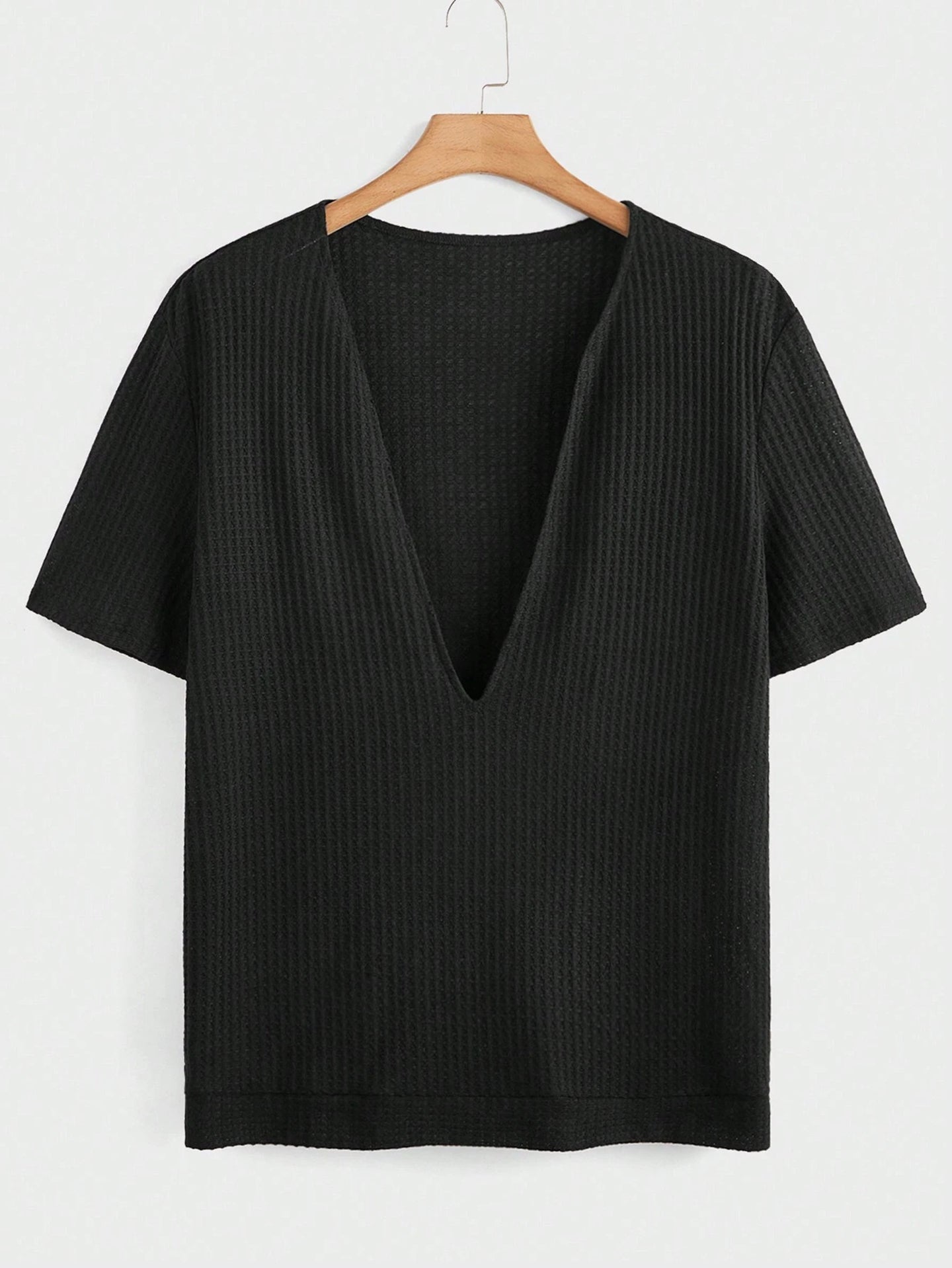 V-Neck Raw Edge Slim Fit T-shirt