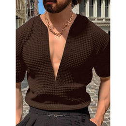 V-Neck Raw Edge Slim Fit T-shirt