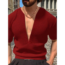 V-Neck Raw Edge Slim Fit T-shirt