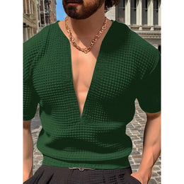 Men V-Neck Short Sleeves Fit T-shirt