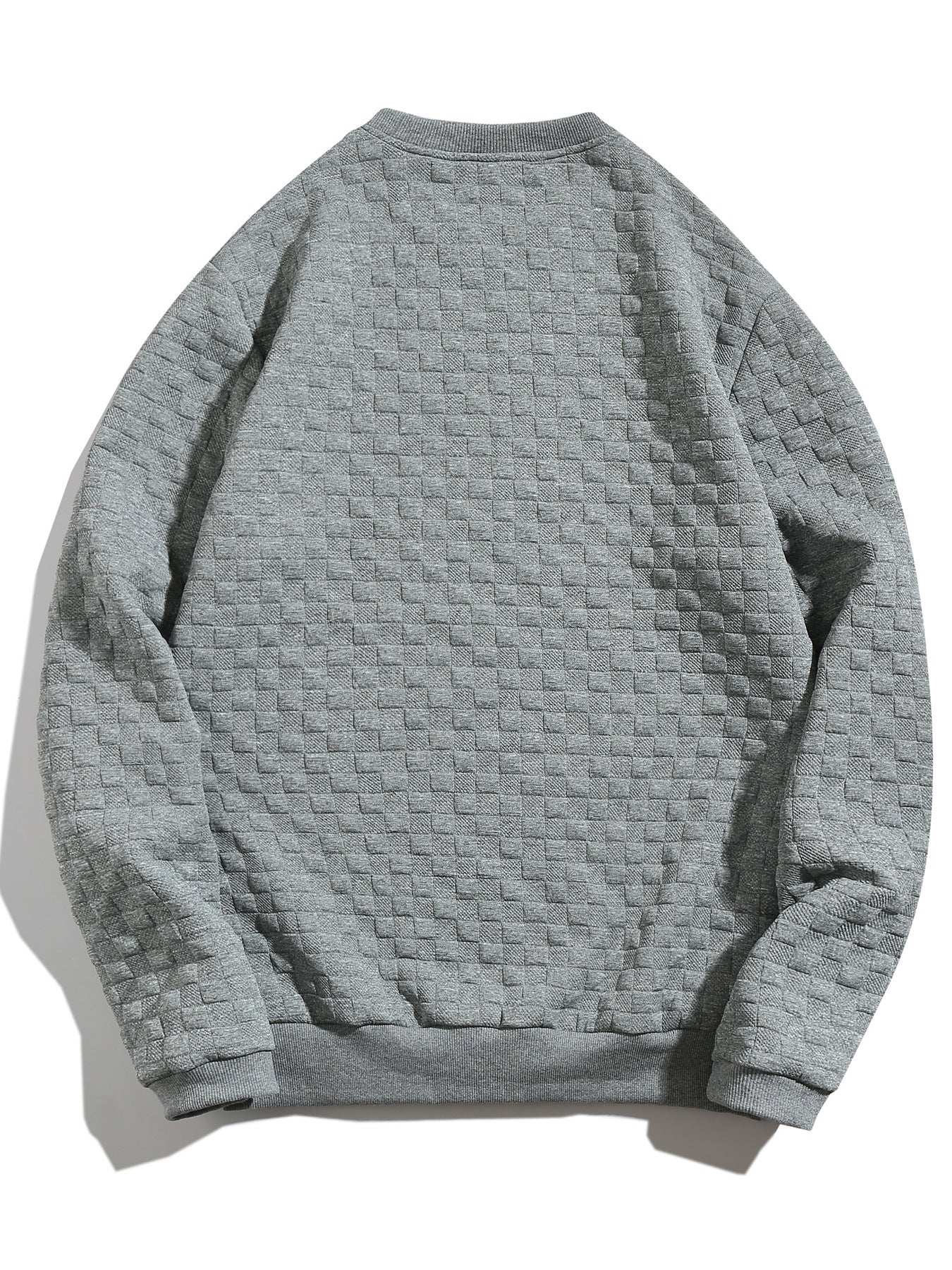 Men Round Neck Self Design Long Sleeves Casual Sweatshirt