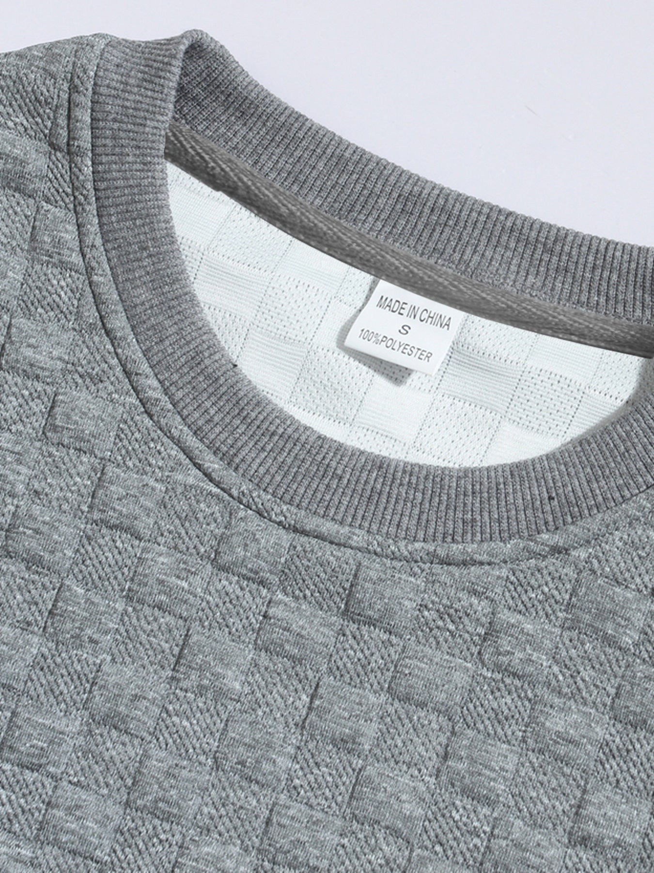 Men Round Neck Self Design Long Sleeves Casual Sweatshirt