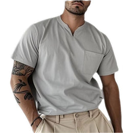 Men Solid V-Neck T-shirt