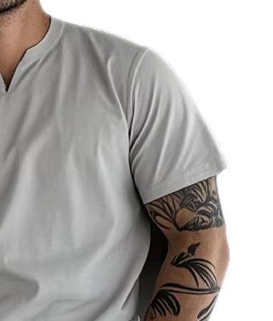Men Solid V-Neck T-shirt