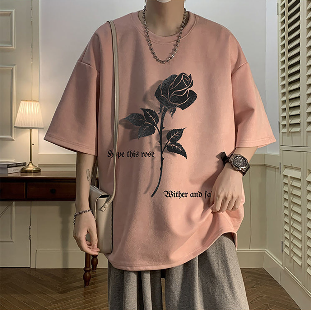 Men Floral Printed Round Neck T-shirt