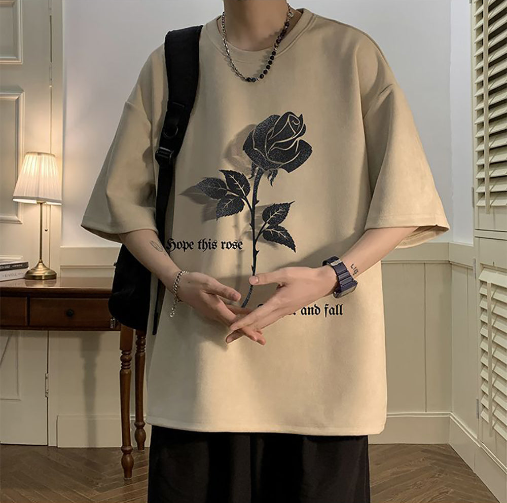 Men Floral Printed Round Neck T-shirt