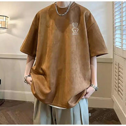 Men Solid Round Neck  Oversized T-shirt