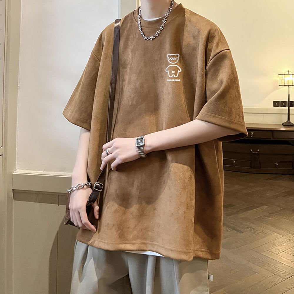 Men Solid Round Neck  Oversized T-shirt