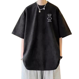 Men Solid Round Neck  Oversized T-shirt