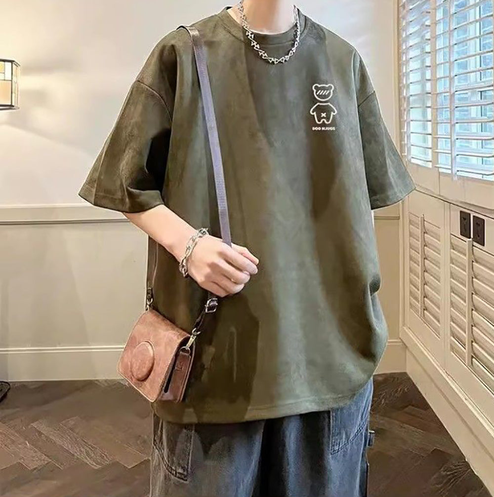 Men Graphic Printed Round Neck  Oversized T-shirt