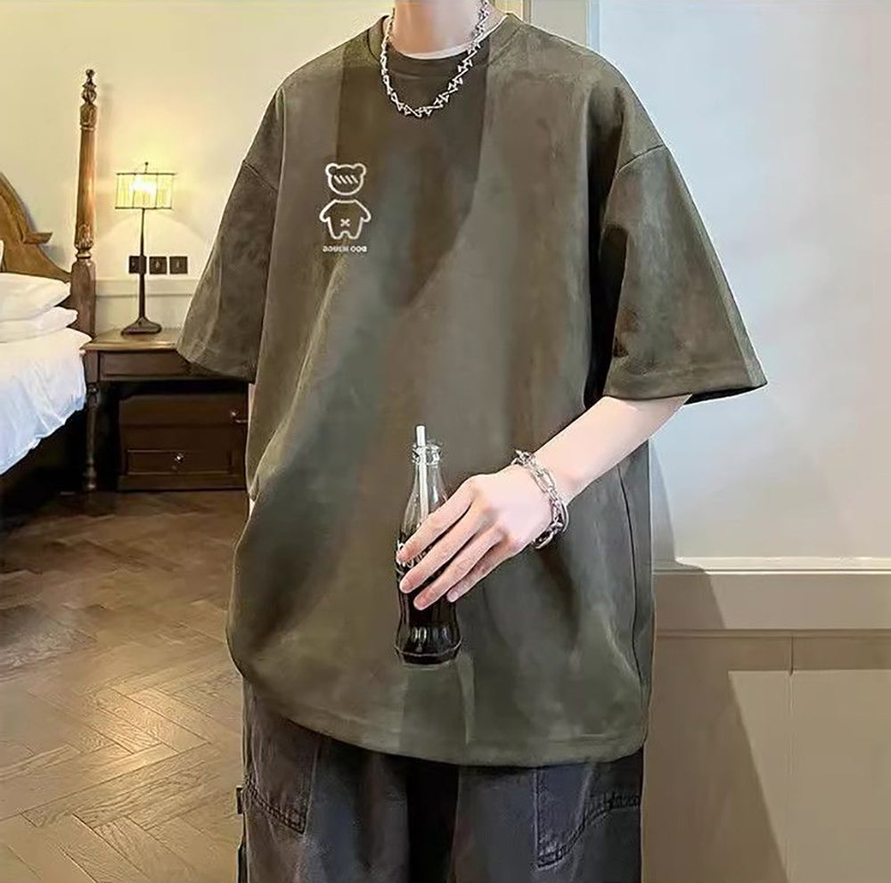Men Graphic Printed Round Neck  Oversized T-shirt