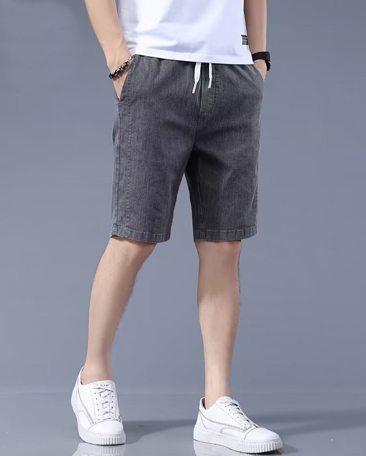 Men Slim Fit Low-Rise Outdoor Denim Shorts